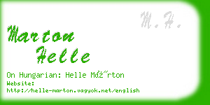 marton helle business card